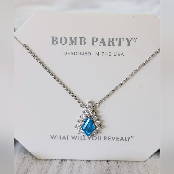 Bomb Party Jewelry - NWT Bomb Party 5158 Blue Apatite .925 Solid Sterling Silver 18" Necklace